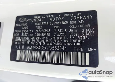 2023 Hyundai Palisade Sel из США, поврежденный, VIN KM8R24GE0PU553644